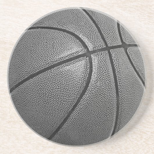 Dessous De Verre En Grès Basket-ball en niveaux de gris (Devant)