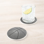 Dessous De Verre En Grès Basket-ball en niveaux de gris (Côté)