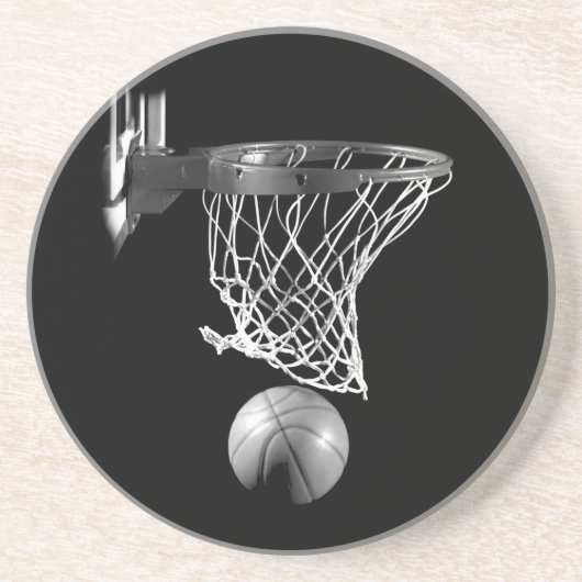 Dessous De Verre En Grès Basket-ball noir et blanc (Devant)