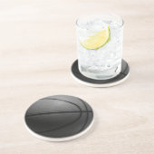 Dessous De Verre En Grès Basket-ball noir et blanc (Côté)