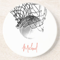 Basket-ball noir et blanc & Net Votre nom