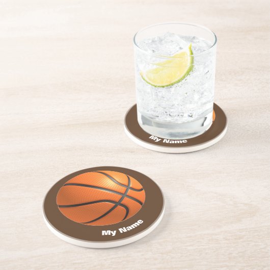 Dessous De Verre En Grès Basket-ball Votre nom (Côté)