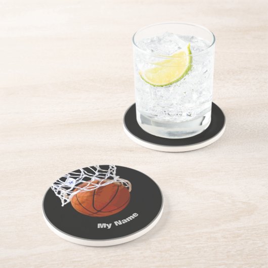 Dessous De Verre En Grès Basket-ball Votre nom (Côté)