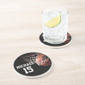 Dessous De Verre En Grès Basketball Votre Nom (Côté)