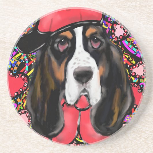 Dessous De Verre En Grès Basset Hound (Devant)