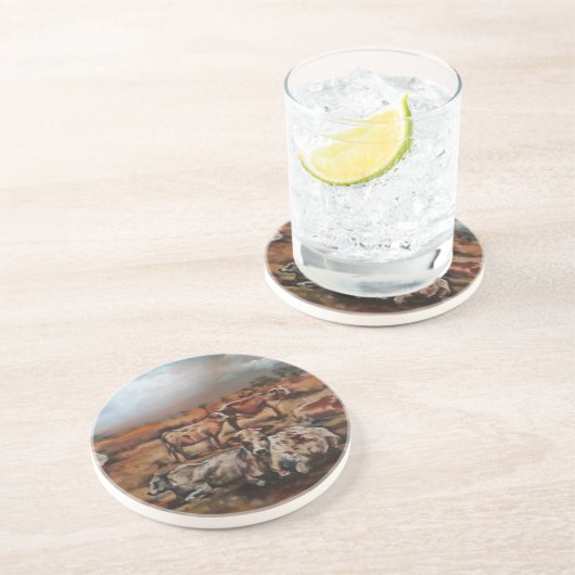 Dessous De Verre En Grès Bataille (Côté)