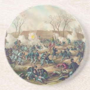 Dessous De Verre En Grès Bataille américaine de guerre civile de fort