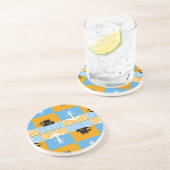 Dessous De Verre En Grès Bateau à voile et motif d'ancre (Côté)