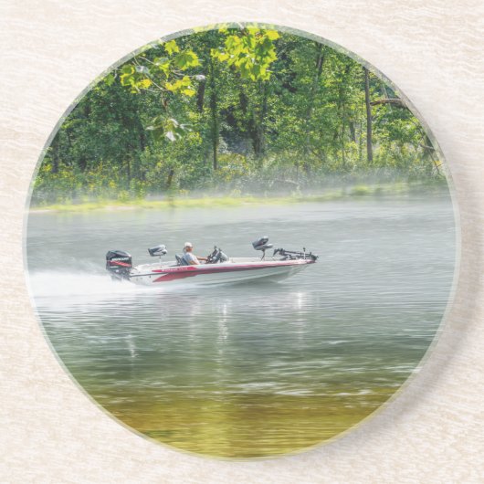 Dessous De Verre En Grès Bateau De Pêche En Déplacement (Devant)