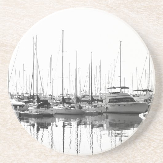 Dessous De Verre En Grès Bateaux dans le port (Devant)