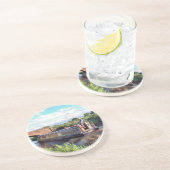 DESSOUS DE VERRE EN GRÈS BATEAUX DE CANAL (Côté)
