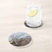 Dessous De Verre En Grès Bateaux de pêche sur la plage (Côté)