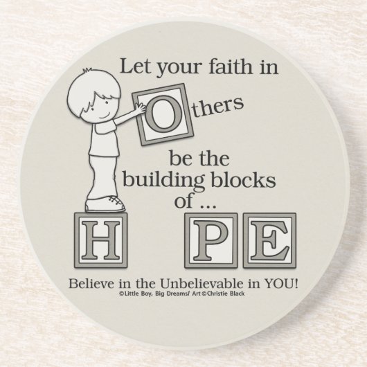 Dessous De Verre En Grès Bâtir des blocs d'espoir (Devant)