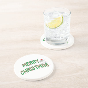 Dessous De Verre En Grès Bâton de bonbons de Noël