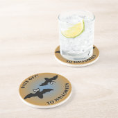 Dessous De Verre En Grès Bats d'Halloween bleu orange (Côté)