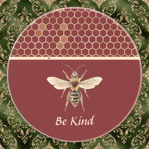Dessous De Verre En Grès Be Kind Bee and Honeycomb sur la Bourgogne
