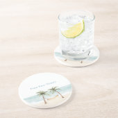 Dessous De Verre En Grès Beach Find Your Happy Palm Trees Ocean (Côté)