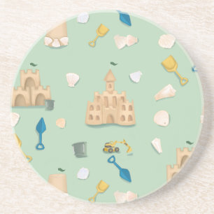 Dessous De Verre En Grès Beach House Sand Castle Seashell Coastal