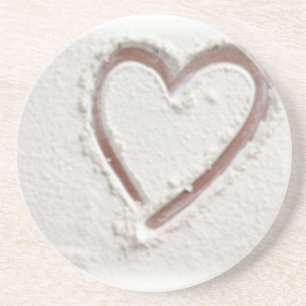 Dessous De Verre En Grès Beach Sand Heart Valentine