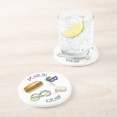 Dessous De Verre En Grès Beads Mardi Gras Mask New Orleans Beignet NOLA (Côté)