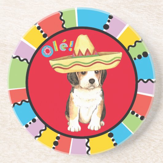 Dessous De Verre En Grès Beagle Fiesta (Devant)
