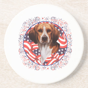 Dessous De Verre En Grès Beagle Patriotique