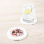 Dessous De Verre En Grès Beagle Patriotique (Côté)