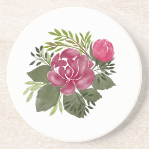 Dessous De Verre En Grès Beau Art Fleur