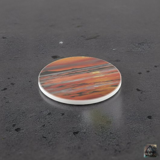 Dessous De Verre En Grès Beau coucher de soleil