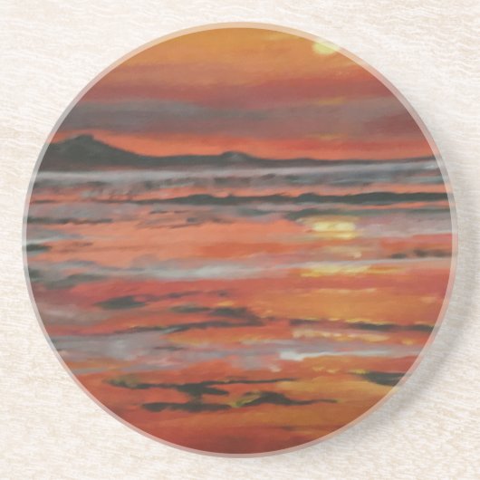 Dessous De Verre En Grès Beau coucher de soleil (Devant)