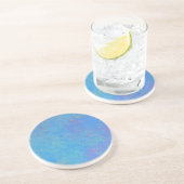Dessous De Verre En Grès Beau papier bleu marbré (Côté)