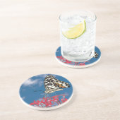 Dessous De Verre En Grès Beau Papillon (Côté)