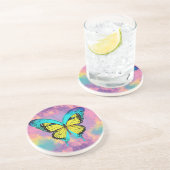 Dessous De Verre En Grès Beau papillon design Dessous de verre de grès (Côté)