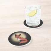 Dessous De Verre En Grès Beau Renard Rouge (Côté)
