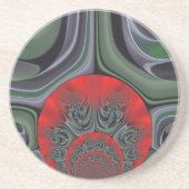 Dessous De Verre En Grès Beau Rouge Aurora Art Imprimer (Devant)