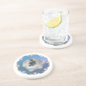 Dessous De Verre En Grès Beauté Bleue (Côté)