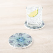 Dessous De Verre En Grès Beauté florale Abstrait Moderne Fleur pastel bleu (Côté)