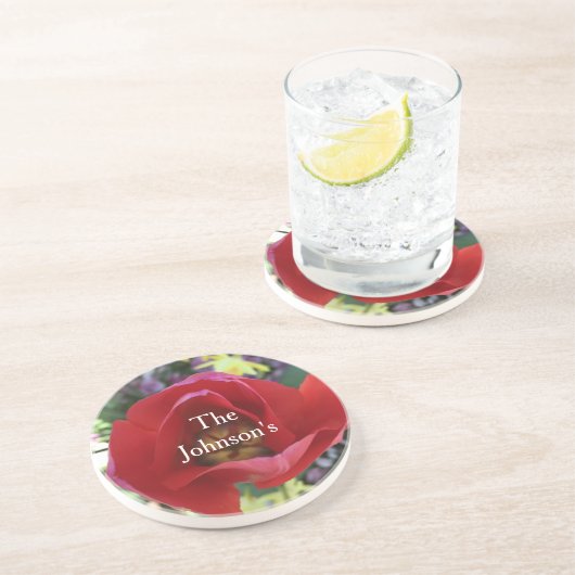 Dessous De Verre En Grès Beauté rose (Côté)