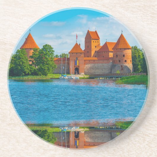 Dessous De Verre En Grès Beautiful Medieval Castle on Blue Lake (Devant)