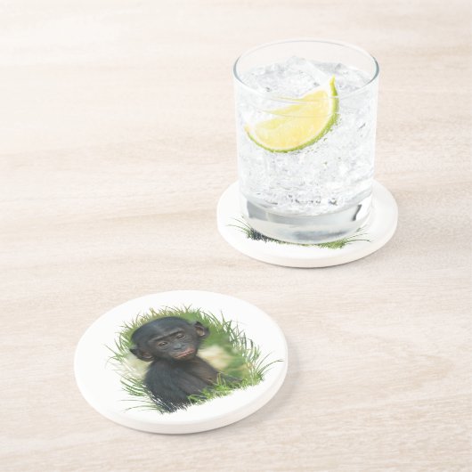 Dessous De Verre En Grès Bébé Bonobo Ape (Côté)
