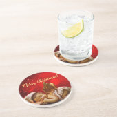 Dessous De Verre En Grès Bébé Jésus Noël ange endormi (Côté)