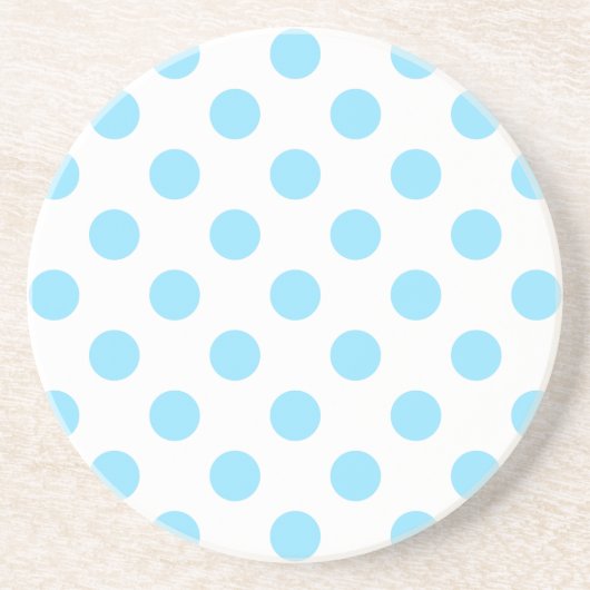 Dessous De Verre En Grès Bébé pois bleu et blanc (Devant)
