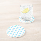 Dessous De Verre En Grès Bébé pois bleu et blanc (Côté)