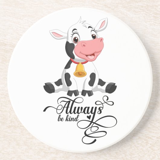 Dessous De Verre En Grès Bébé vache toujours être gentil (Devant)