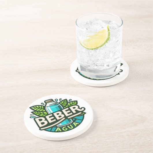 Dessous De Verre En Grès Beber agua (Côté)