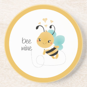 Dessous De Verre En Grès Bee Mine Bumblebee Jaune Noir