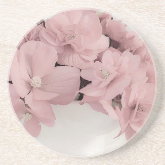 Dessous De Verre En Grès Begonias rose (Devant)