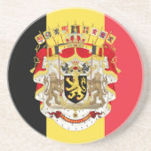 Dessous De Verre En Grès Belgium Flag & COA (Devant)