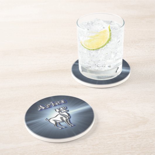 Dessous De Verre En Grès Bélier de chrome (Côté)