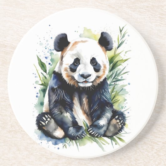 Dessous De Verre En Grès Belle aquarelle Panda Bear (Devant)